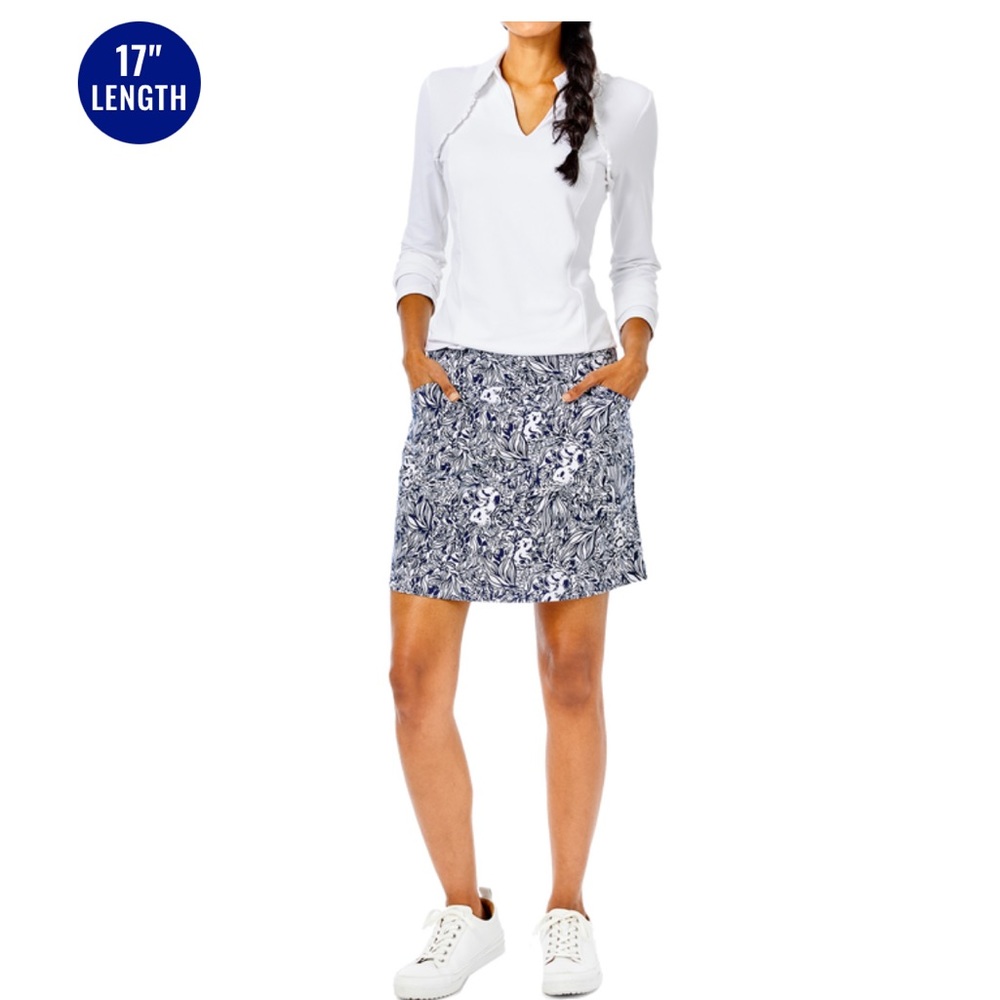 New Lilly Pulitzer Luxletic High Tide Print Monica 17" Skort Size 4 Stretch - Picture 2 of 4